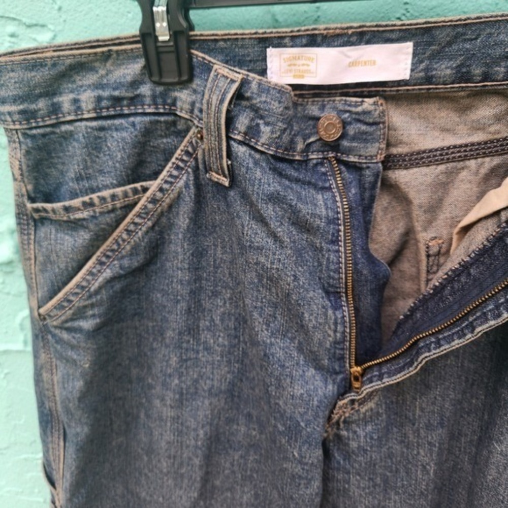 36 Pants Blue Carpenter Hammer Loop Excellent